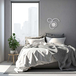 Бра белого цвета с изогнутыми световыми линиями и круглым основанием Luke Lampco Tracer Lamp варинант исполнения - 7 | Loft Concept в Тюмени