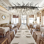 Люстра черная овальная с прозрачными стеклянными подвесками в форме капель FAIRYTREE Light варинант исполнения - 1 | Loft Concept в Тюмени