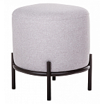Круглый пуф на металлических ножках с обивкой из рогожки Casey Poof варинант исполнения - 2 | Loft Concept в Тюмени