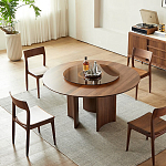 Стол обеденный круглый с двойной столешницей Walnut Wood Table варинант исполнения - 3 | Loft Concept в Тюмени