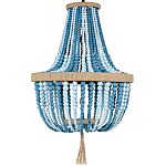 Люстра каплевидной формы украшенная круглыми бусинами Wooden Chandelier Blue варинант исполнения - 1 | Loft Concept в Тюмени