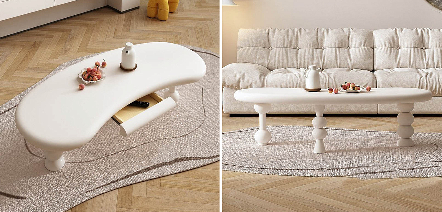 Кофейный стол с ящиком Martina Unique Shape Coffee Table Кофейный стол с ящиком Martina Unique Shape Coffee Table - Loft-Concept в Тюмени