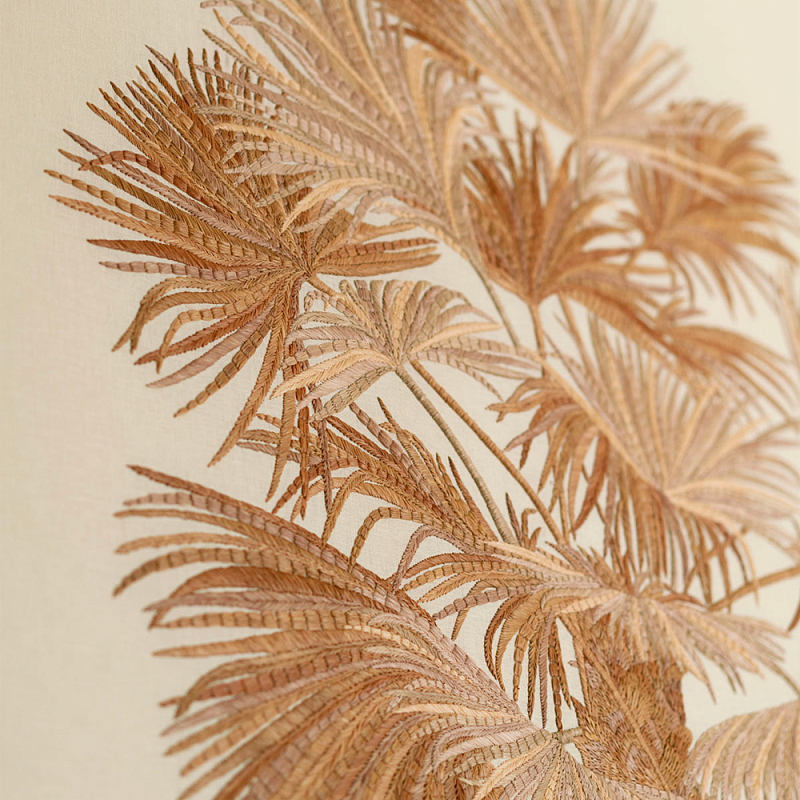 Обои с вышивкой ручной работы Deco Palms Raffia on linen  в Тюмени | Loft Concept 