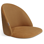 Барный стул со спинкой и металлической подставкой на 3-х деревянных ножках Горчичный Велюр Vendramin Chair варинант исполнения - 2 | Loft Concept в Тюмени