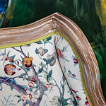 Кресло из натурального бука бежевое с изображением птиц и цветов Beige Green Chinoiserie Garden Armchair варинант исполнения - 3 | Loft Concept в Тюмени