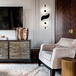 Бра со стеклянными плафонами-дисками Black and White Circles Wall Lamp варинант исполнения - 2 | Loft Concept в Тюмени