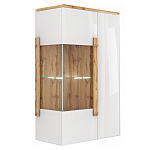 Витрина навесная двухдверная с белым глянцевым фасадом Grace of Furniture варинант исполнения - 1 | Loft Concept в Тюмени