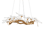 Люстра подвесная с прозрачными стеклянными птичками на ветвях Диаметр 100 см Serip Voa варинант исполнения - 6 | Loft Concept в Тюмени