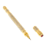 Ручка шариковая металлическая с гравировкой и красным фианитом в деревянной коробке Metal Pens варинант исполнения - 2 | Loft Concept в Тюмени