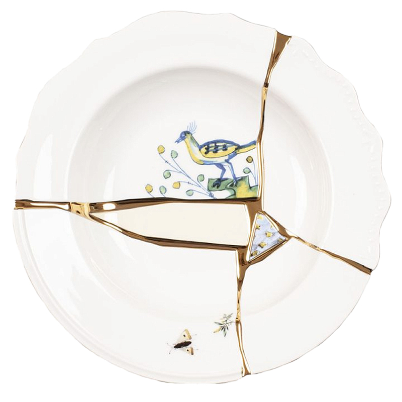 Тарелка глубокая Seletti Kintsugi Белый Золотой Мульти Тарелка глубокая Seletti Kintsugi Белый Золотой Мульти в Тюмени | Loft Concept