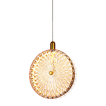 Подвесной светильник с плафоном из рельефного стекла Peony Glass Bronze  варинант исполнения - 4 | Loft Concept в Тюмени