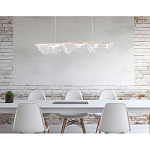 Люстра линейная с 3-мя белыми волнистыми плафонами Wave Line варинант исполнения - 11 | Loft Concept в Тюмени