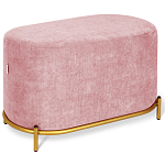 Банкетка овальная пыльно-розовый велюр на 4-х металлических ножках золотого цвета SANJAY варинант исполнения - 1 | Loft Concept в Тюмени