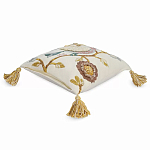 Чехол на подушку с кисточками и вышивкой птиц Ethnic mix Birds Square варинант исполнения - 1 | Loft Concept в Тюмени