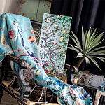 Постер на холсте в стиле шинуазри с изображением сада Chinoiserie Imperial Peach Garden Poster варинант исполнения - 3 | Loft Concept в Тюмени