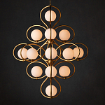 Люстра с закругленным каркасом золотого цвета и белыми плафонами Round Curl варинант исполнения - 3 | Loft Concept в Тюмени