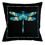 Подушка декоративная стрекоза бирюзово-жёлтая Ikat Pattern варинант исполнения - 1 | Loft Concept в Тюмени