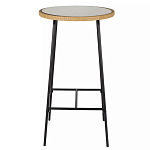 Барный столик с круглой плетеной столешницей Wicker Table Top варинант исполнения - 1 | Loft Concept в Тюмени