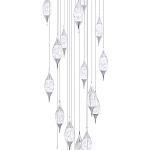 Большая каскадная люстра с хрустальными подвесками Esme Drops Crystal Chrome Cascade Chandelier 25 варинант исполнения - 2 | Loft Concept в Тюмени