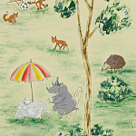 Обои ручная роспись Promenade Original colourway on cream painted silk варинант исполнения - 2 | Loft Concept в Тюмени