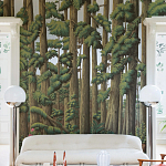 Обои ручная роспись Redwoods Sequoia on Sterling Silver gilded paper варинант исполнения - 3 | Loft Concept в Тюмени