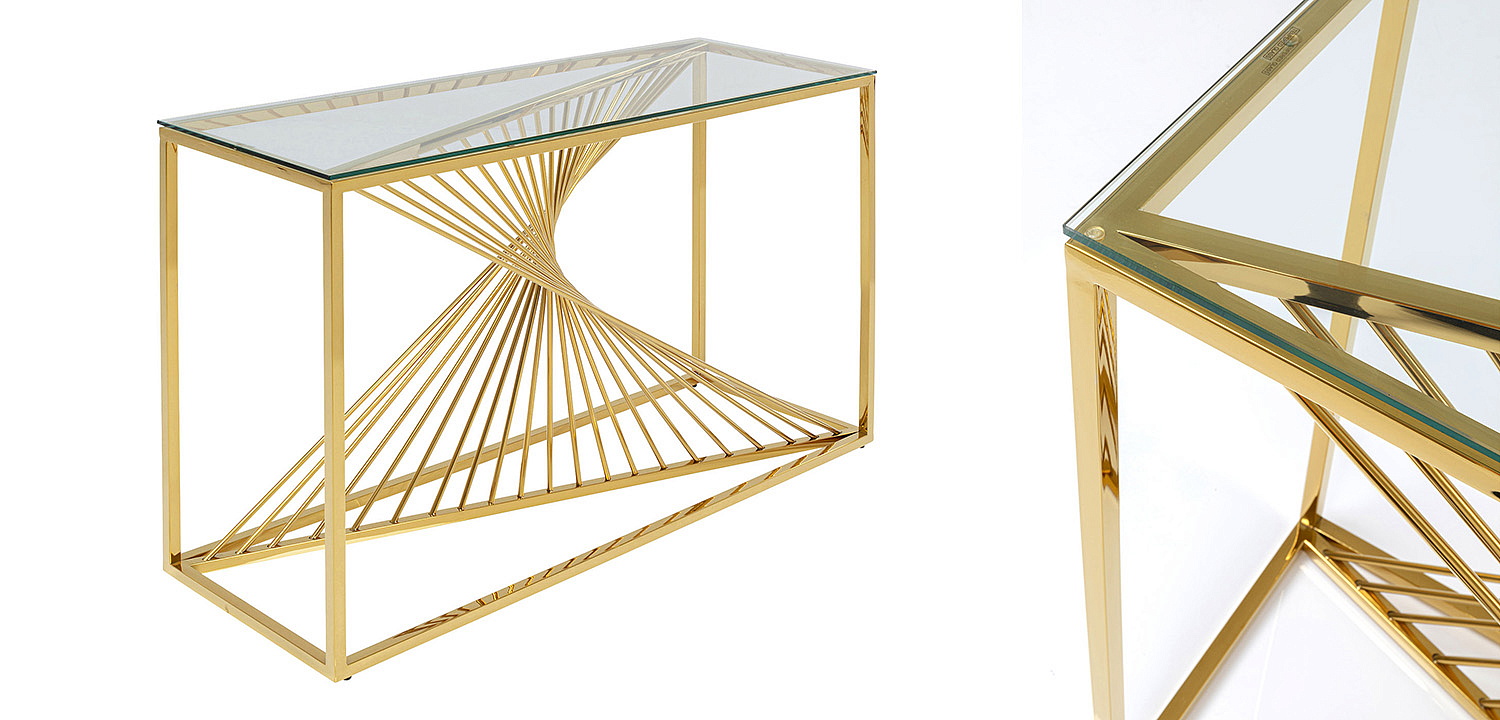 Консоль Golden Whirl with glass surface Консоль Golden Whirl with glass surface - Loft-Concept в Тюмени