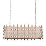 Люстра овальной формы с фактурным серебряным каркасом и тканевым абажуром Silver Honeycomb варинант исполнения - 3 | Loft Concept в Тюмени