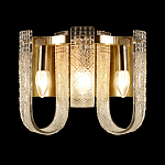 Бра с металлическим основанием золотого цвета и хрустальными подвесками Textured Glass варинант исполнения - 1 | Loft Concept в Тюмени