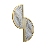 Бра с двумя полукруглыми плафонами из искусственного алебастра в бронзовой оправе Marbella варинант исполнения - 6 | Loft Concept в Тюмени