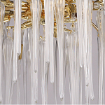 Люстра золотого цвета с декоративными ветками и длинными прозрачными стеклянными подвесами в форме сосулек Droplet Chandelier варинант исполнения - 4 | Loft Concept в Тюмени