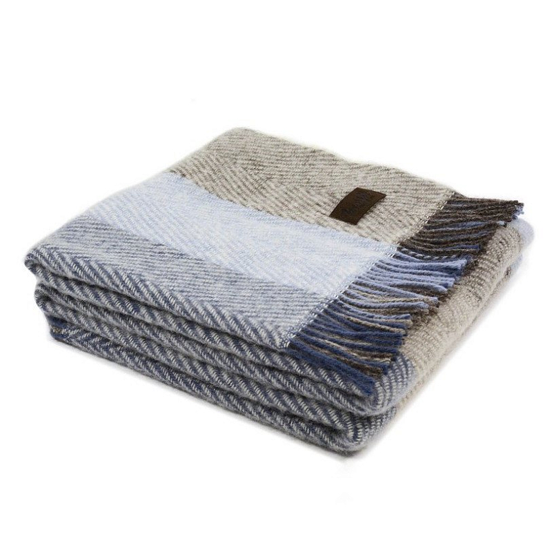 Плед VADSO SPINA 1002 Marzotto Серый Голубой в Тюмени | Loft Concept 