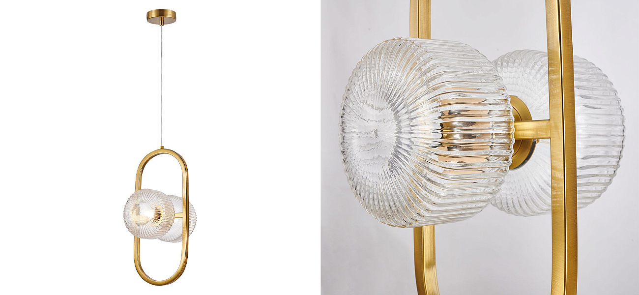 Подвесной светильник с рельефными плафонами Blown Glass Подвесной светильник с рельефными плафонами Blown Glass - Loft-Concept в Тюмени