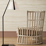 Торшер с черным каркасом и белым тканевым абажуром в форме конуса Stylish Solution варинант исполнения - 4 | Loft Concept в Тюмени