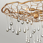 Люстра подвесная золотого цвета с металлическим сетчатым основанием и стеклянными каплевидными подвесками Hinkley варинант исполнения - 5 | Loft Concept в Тюмени