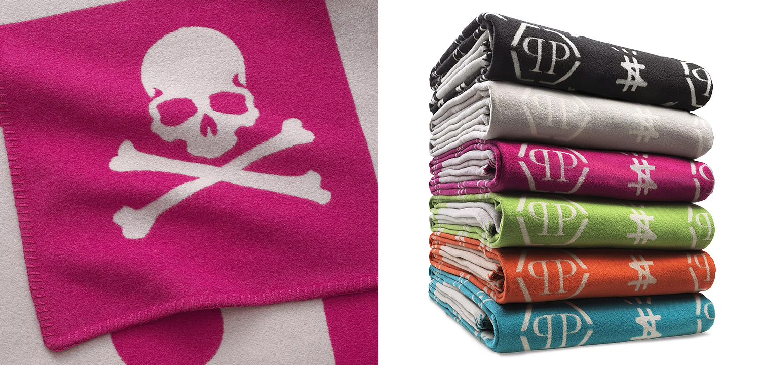 Плед Philipp Plein Plaid Cashmere Skull Pink Плед Philipp Plein Plaid Cashmere Skull Pink - Loft-Concept в Тюмени