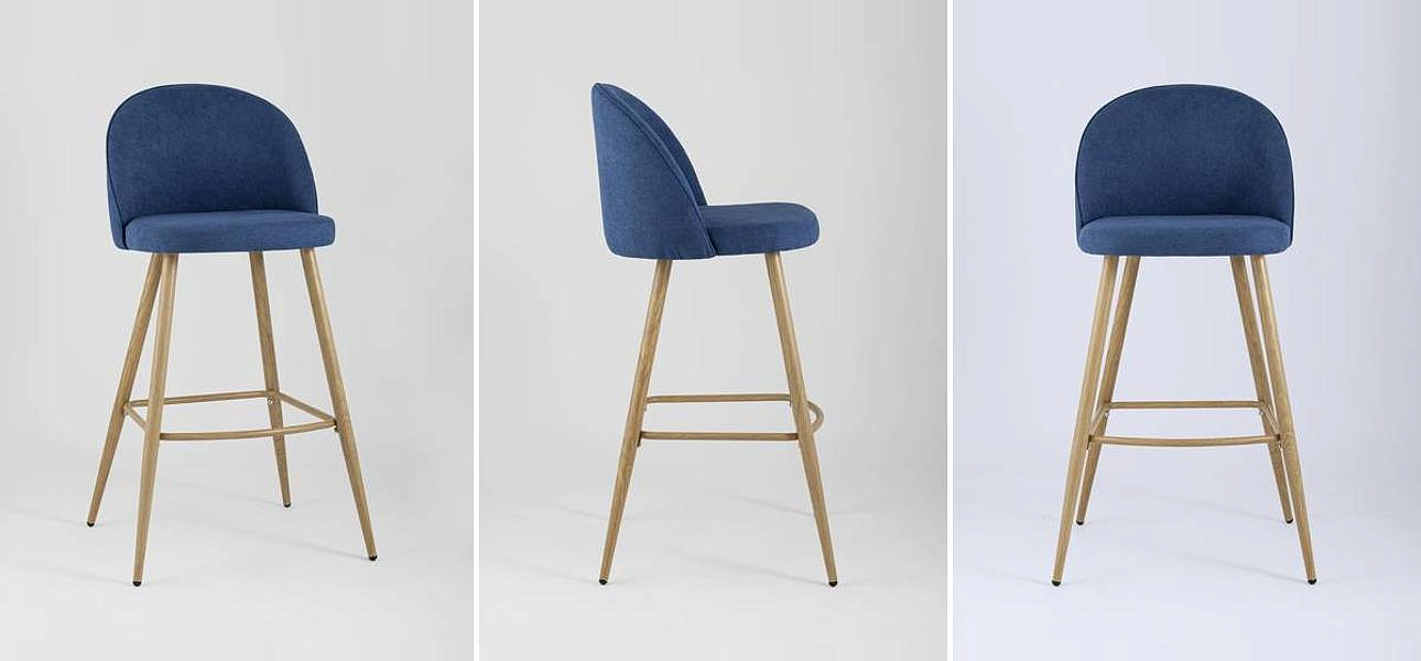 Барный Стул Miruna Chair Синий Шенилл Барный Стул Miruna Chair Синий Шенилл - Loft-Concept в Тюмени