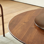 Стол обеденный круглый с двойной столешницей Walnut Wood Table варинант исполнения - 6 | Loft Concept в Тюмени