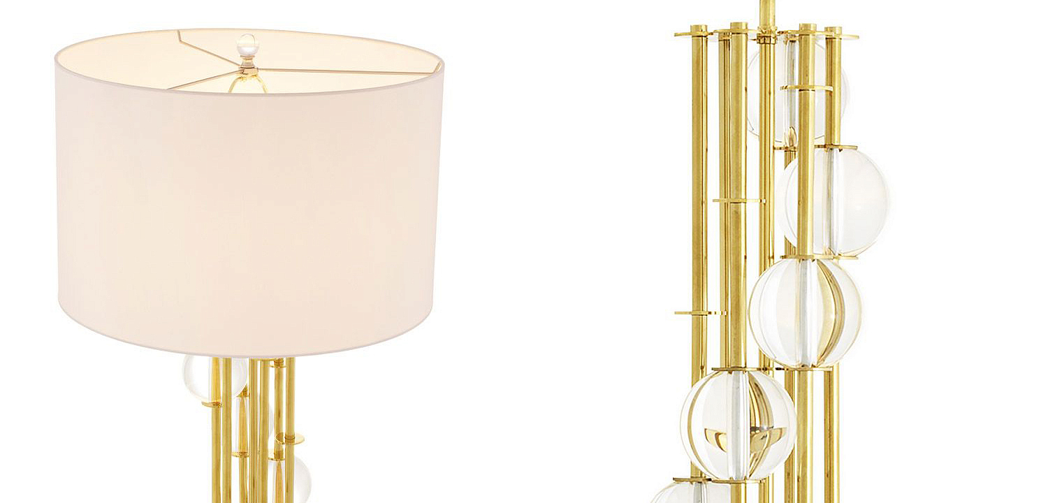 Торшер Eichholtz Floor Lamp Lorenzo Gold & white Торшер Eichholtz Floor Lamp Lorenzo Gold & white - Loft-Concept в Тюмени