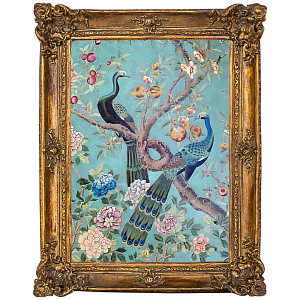 Постер в раме в стиле шинуазри Павлины на дереве Chinoiserie Imperial Garden Peacocks on a Tree Poster