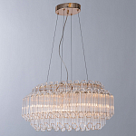 Люстра подвесная многослойная с прозрачными хрустальными трубками и золотистым каркасом Hexagon Tube Light варинант исполнения - 2 | Loft Concept в Тюмени