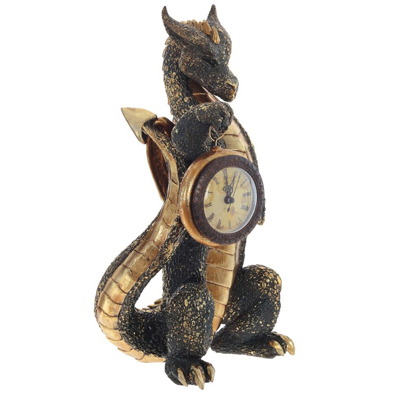 Часы в виде дракона Black Dragon with Clock Золотой Черный Часы в виде дракона Black Dragon with Clock Золотой Черный в Тюмени | Loft Concept