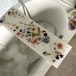 Поднос для ванны из эпоксидной смолы с цветами белая Epoxy Resin Flowers Bath Tray White варинант исполнения - 3 | Loft Concept в Тюмени