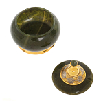 Икорница с крышкой с гравировкой из натурального камня Нефрит Decorative Cavair Dishes варинант исполнения - 5 | Loft Concept в Тюмени