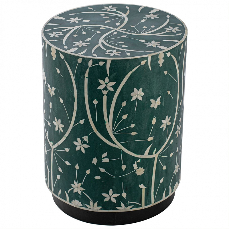 Табурет Green Flower Indian Bone Inlay stool Зеленый Табурет Green Flower Indian Bone Inlay stool Зеленый в Тюмени | Loft Concept