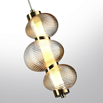 Подвесной светильник с 3-мя рифлеными стеклянными шарами Marcelh Light варинант исполнения - 5 | Loft Concept в Тюмени