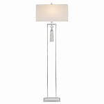 Торшер с прямоугольным тканевым абажуром на белом мраморном основании Silver Threads варинант исполнения - 1 | Loft Concept в Тюмени