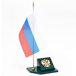 Флагшток с гербом России из натурального камня змеевик Stone Flagpole варинант исполнения - 2 | Loft Concept в Тюмени