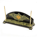 Настольный письменный набор из змеевика с гербом РФ Successful Leader варинант исполнения - 2 | Loft Concept в Тюмени