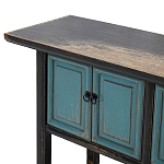Деревянная консоль в китайском стиле с дверцами голубая Qin Console Table Blue варинант исполнения - 4 | Loft Concept в Тюмени