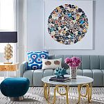 Дизайнерский журнальный столик чёрный с круглой столешницей Arycy варинант исполнения - 1 | Loft Concept в Тюмени